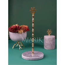 Miarik Design Gri Mermer Kar Tanesi Peçetelik (Gold)