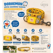 Mersi Shop Doraemon Desenli Otomatik Kilitli Köpek Gezdirme Tasması 120 cm | Paslanmaz Çelik Klipsli Pet Tasma