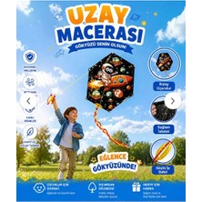Beyzelif Butik Beyzelif Uzay Temalı Çocuk Uçurtması – Rüzgara Dayanıklı, Kolay Uçurulan Ipli Uçurtma