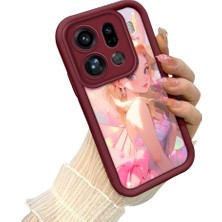 HONTINGA Oppo Find X9 Pro 5g  ile Uyumlu Kılıf Kamera Koruyucu Basitlik Anti Düşme Kamera Korumalı Güzel Bayan Bordo Desen Yumuşak Silikon Couple Telefon Kılıfı Kadın ve Erkek Için Uygundur K2-7410
