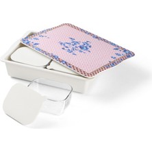 Lotus Melamin 4'lü Kahvaltılık Cam Kase Için Özel Silikon Kapaklı 31 x 22 cm Yüks:7 Cm-10 Pç.