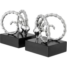 Miarik Design Mermer Kitap Tutucu Oğlak Koç Başı Detayli 19CM
