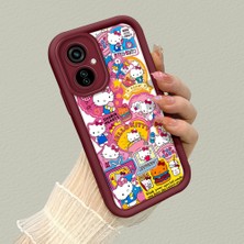 HONTINGA Tecno Camon 19 Neo ile Uyumlu Kılıf Kamera Koruyucu Basitlik Anti Düşme Kamera Korumalı Kitty Bordo Desen Yumuşak Silikon Couple Telefon Kılıfı Kadın ve Erkek Için Uygundur K2-7406