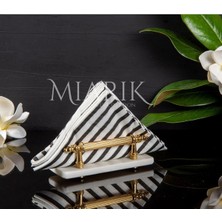 Miarik Design Doğal Beyaz Mermer Gold Peçetelik