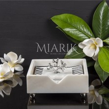 Miarik Design Beyaz Mermer Kare Peçetelik