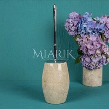 Miarik Design Bej Mermer Oval Tuvalet Fırçası