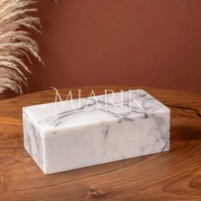 Miarik Design Doğal Mermer Leylak Peçtelik Mendil Kutusu Peçete Kutusu