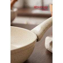 EVREN MUTFAK 20 cm Gold Stone Ezme Seri Tava, Non-Stick Kızartma Tavası (Bakalit Kulplu)