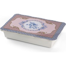 Lotus Melamin 6'lı Kahvaltılık Cam Kase Için Özel Silikon Kapaklı  36 x 24 cm Yüks:7 Cm-14 Pç.