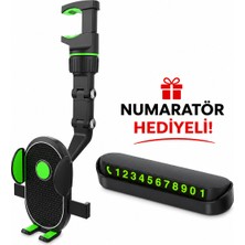 Qasul Dikiz Aynası Telefon Tutucu 360° Dönebilen Ayarlanabilir Araç Içi Telefon Standı + Numaratör Hediyeli