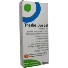 THEALOZ Duo Gel 30 Adet Tek Dozluk Flakon Şeffaf Yapıda Gözleri Nemlendiren Medikal Ürün