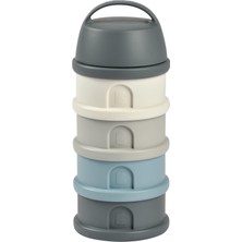 Beaba 4 Katmanlı Süt Tozu Kutusu ve Atıştırmalık Kabı (Mineral Grey/ Blue)