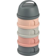 Beaba 4 Katmanlı Süt Tozu Kutusu ve Atıştırmalık Kabı (Mineral Grey/ Pink)