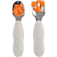 Beaba Paslanmaz Çelik Çatal Kaşık Seti, Velvet Grey
