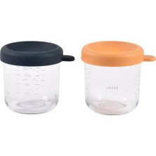 Beaba Bebek Cam Mama Kavanozu 2li Set , 250 ml Night Blue / 250 ml Honey