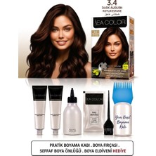 Sea Color Set Saç Boyası 3.4 Koyu Kestane 2 Li +Pratik Boya Kabı