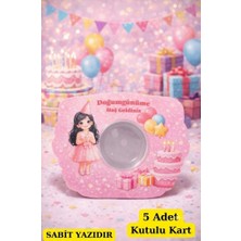 Emtory Gift 5 Adet | Kız Çocuk Doğum Günü Hediyesi - Doğum Günü Hatırası - Pembe Kartlı Sabit Yazı