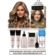 Sea Color Set Saç Boyası 7.1 Küllü Kumral 2 Li +Pratik Boya Kabı