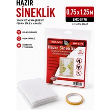 Alıç Hazır Sineklik Pencere Sinekliği 0,75 x 1,25 M Tül 4 M Yapışkan Bant Kesilebilir Kolay Montajlı Beyaz Tül