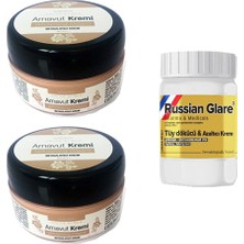 Lidyada Three Brand Whitening Cream 50 ml Arnavut Kremi Aklık Kremi 2 Adet + Russıan Glare Tüy Dökücü Azaltıcı Merhem 50ML 1 Adet