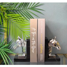 Miarik Design Dekoratif Doğal Siyah Mermer Kaideli At Kitap Tutucu