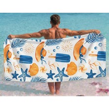 MySoft Home Plaj Havlusu Baskılı  75 x 150 Ölçü Pamuklu Büyük Boy