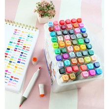 Giftmoda Bam Çift Taraflı 60'lı Marker Kalem Seti – Taşıma Kutulu