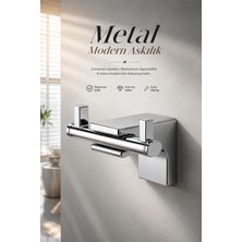 Nzb Modern Ikili Askılık Krom Duvara Monte Metal Çiftli Askı Banyo Mutfak Havlu Elbise Duvar Askısı Aparatı