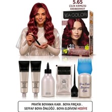 Sea Color Set Saç Boyası 5.65 Çilek Kırmızısı 2 Li +Pratik Boya Kabı