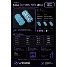 Yenomi Kişiye Özel USB / Kablo Etiketi (1-5 Harf)