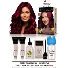 Sea Color Set Saç Boyası 4.65 Şarap Kızılı 2 Li +Pratik Boya Kabı