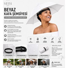 Mersi Shop Beyaz Kafa Şemsiyesi | Eller Serbest Güneş Koruyucu Şapka Şemsiye