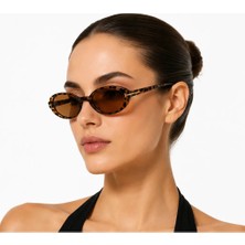 Toz Vintage Azlor Leopar Desenli Vintage Retro Güneş Gözlüğü