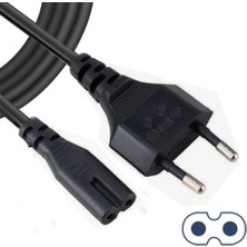 Moonkip 2 Pin Çift Oluklu Elektrik Kablosu 220 Volt Universal Amaçlı Kullanım İçin Siyah