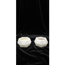 Orcyeva 3D Baskı Geometrik Tealight Mumluk - 3'lü Dekoratif Set
