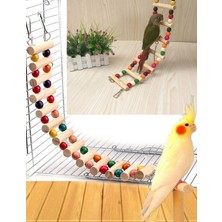 Pamepaw 45 cm Kuş Kafes Içi Merdiven Renkli Ahşap Köprü Eğlenceli Kullanım İçin Tasarlandı