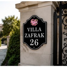 Villa -Mülk - Apartman - Daire -Kapı -Duvar Isimliği - Apartman Tabelası 30X40CM Gül Desen