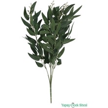 Yapay Çiçek Sitesi Yapay Zeytin Dalı 50 cm Mat Yeşil