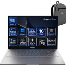 Casper Nirvana S100 Intel Core I5 13420H 48GB 1tb SSD Windows 11 Home 300NIT 16" Taşınabilir Bilgisayar S100.BV00A-GFOKA14