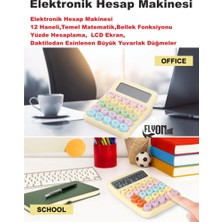 Flyonlook Yeni Tasarım  Renkli Büyük Düğme Elektronik Hesap Makinesi 14 Haneli  Temel Matematik  Yüzde Hesap
