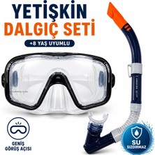 Premini Geniş Görüşlü Yetişkin ve Çocuklar Için Dalış Maskesi Şnorkel Seti