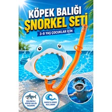 Premini Çocuklar Için Renkli Köpek Balığı Şnorkel Seti, Yüzme ve Dalış Eğlencesi