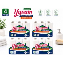 4 Adet Yuvam Tuvalet Kağıdı 12 Rulo 2 Katlı Yumuşak ve Dayanıklı Ekonomik Paket