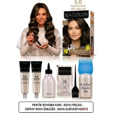 Sea Color Set Saç Boyası 5.0 Açık Kahve 2 Li +Pratik Boya Kabı