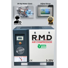 R.M.D KOMPRESÖR  20 Hp Invertörlü Vidalı Hava Kompresörü (Tek Makine) S-20V