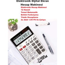 Flyonlook Elektronik Hesap Makinesi 14 Haneli  Temel Matematik Bellek Fonksiyonu  Yüzde Hesaplama Key Torch