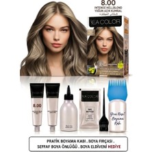 Sea Color Set Saç Boyası 8.0 Açık Kumral 2 Li +Pratik Boya Kabı