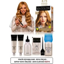 Sea Color Set Saç Boyası 8.73 Karamel 2 Li+Pratik Boya Kabı
