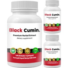 Lidyada Black Cumin - 3 Adet Soğuk Sıkım Siyah Kimyon Tohumu Yağı ile Nigella Sativa Tohumlu 15 Soft Jel Kapsül