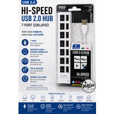 USB Çoğaltıcı USB 2.0 - 7 Port - Beyaz